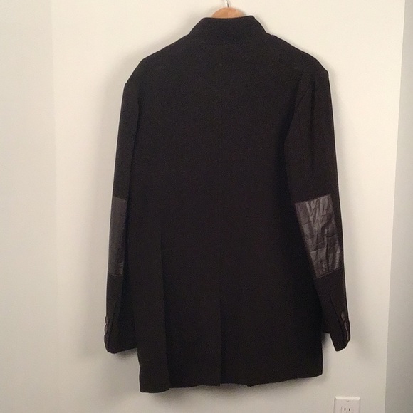 NWT Sicily chocolate brown overcoat with leather detailing. Size L. - Picture 2 of 8